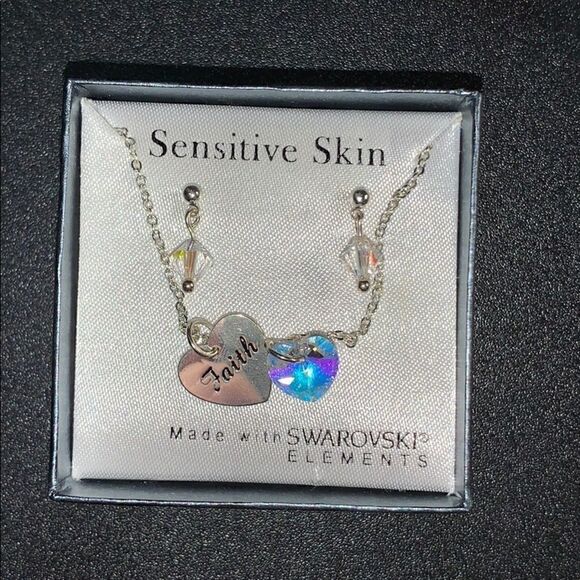 NWT Swarovski Faith Necklace & Earring Set - Picture 1 of 3